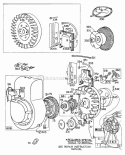 BlowerhsgRewindFlywheels Diagram and Parts List for  Briggs and Stratton Engine